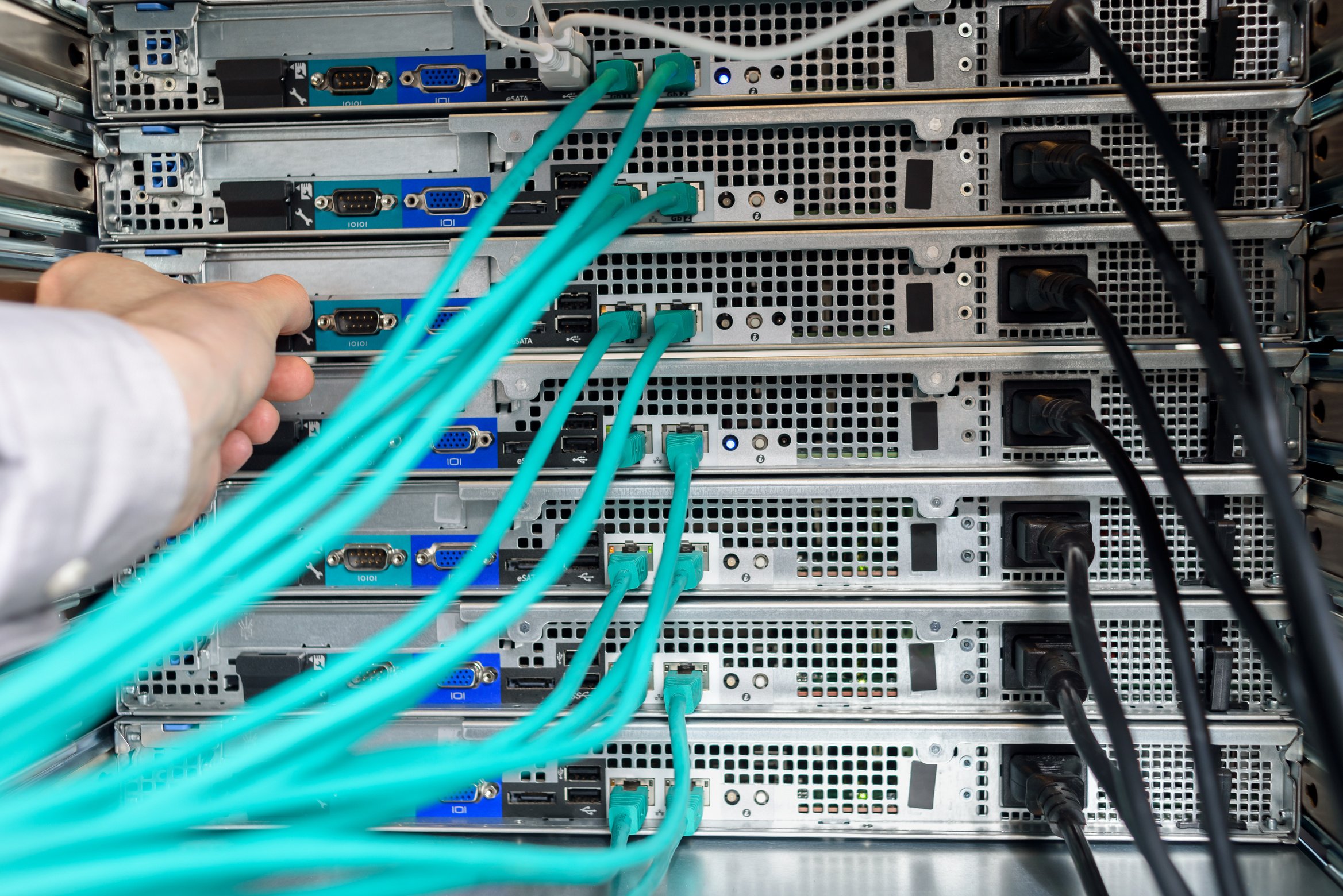 Data Center Technician Performing Server Maintenance